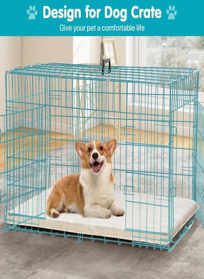 LWFCOEE Dog Bed Mat Crate Pads for Dog Cages 30x21 Inch Washable Anti-Slip Dog Kennel Pad Soft Small Puppy Cage Cushion Liner, Beige - Image 2